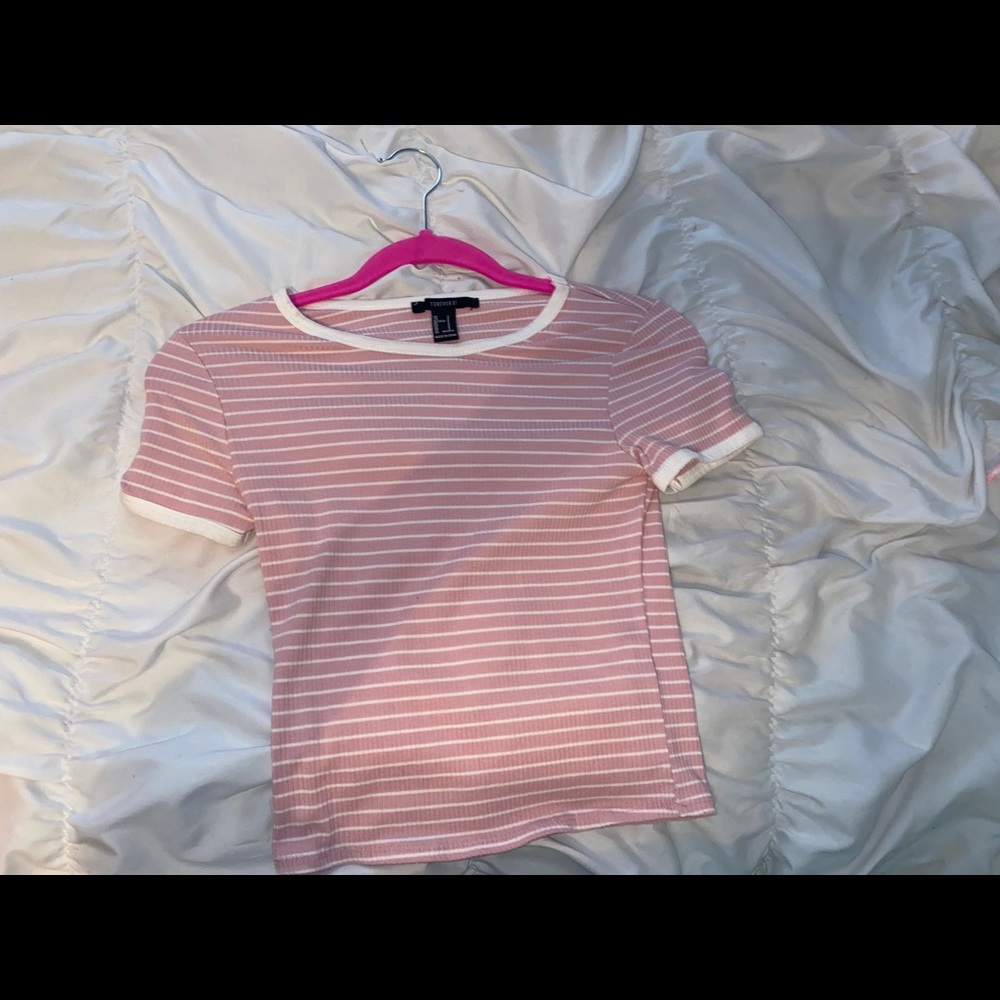 Pink and white top